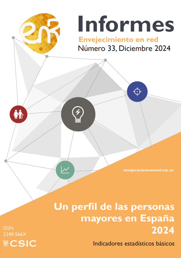 Un perfil de las personas mayores en Espa&ntilde;a 2024 dokumentuaren azalaren erreprodukzio osoa