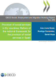 Ondorengo dokumentuaren azalaren erreprodukzio partziala: 'Provision of social services in EU countries: Reform of the national framework for the provision of social services in Spain' (OCDE, 2022)