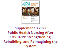 Imagen parcial de la portada del documento 'Public Health Nursing After COVID-19: Strengthening, Rebuilding, and Reimagining the System' (American Journal of Public Health, 2022)