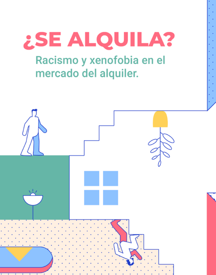 '&iquest;Se alquila? Racismo y segregaci&oacute;n en el alquiler de vivienda' dokumentuaren azalaren erreprodukzio partziala