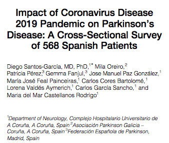 Impact of COVID-19 pandemic on Parkinson´s Disease: a cross-sectional survey of 568 Spanish patients (2020)
