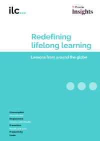 Reproducci&oacute;n total de la portada del documento 'Redefining lifelong learning: Lessons from across the globe (ILC, 2024)'