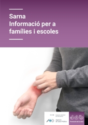 Reproducci&oacute;n total de la portada del documento 'Sarna. Informaci&oacute; per a fam&iacute;lies i escoles (Ag&egrave;ncia de Salut P&uacute;blica de Barcelona y Consorci Sanitari de Barcelona, 2024)'