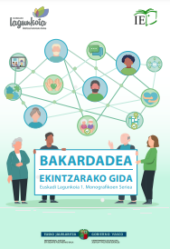 Ondorengo dokumentuaren azalaren erreprodukzio partziala: 'Bakardadea. Ekintzarako gida' (Eusko Jaurlaritza, 2022)