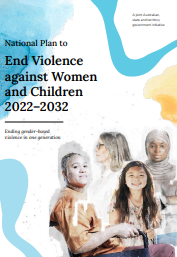 Reproducción parcial de la portada del documento 'The National Plan to End Violence against Women and Children 2022-2032' (Commonwealth of Australia, 2022)