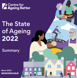 "The State of Ageing 2022" (Center for Ageing Better, 2022) txostenaren azalaren zati bat erreprodukzioa