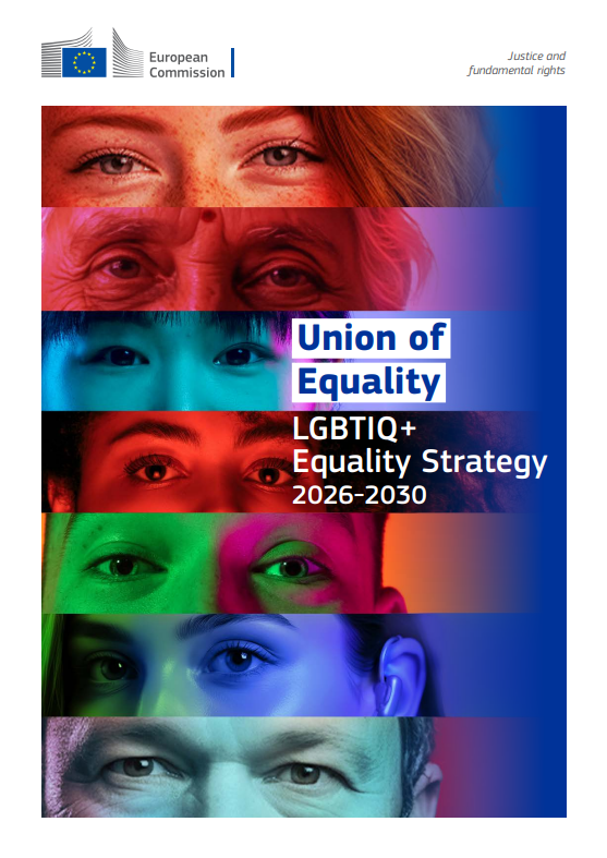 Reproducci&oacute;n total de la portada del documento 'Union of quality. LGBTIQ+ Equality Strategy 2026-2030'