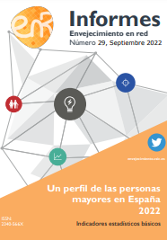 Imagen parcial de la portada del documento 'Un perfil de las personas mayores en España, 2022. Indicadores estadísticos básicos. Informes Envejecimiento en Red nº 29' (CSIC, 2022) 