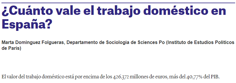 &iquest;Cu&aacute;nto vale el trabajo dom&eacute;stico en Espa&ntilde;a?