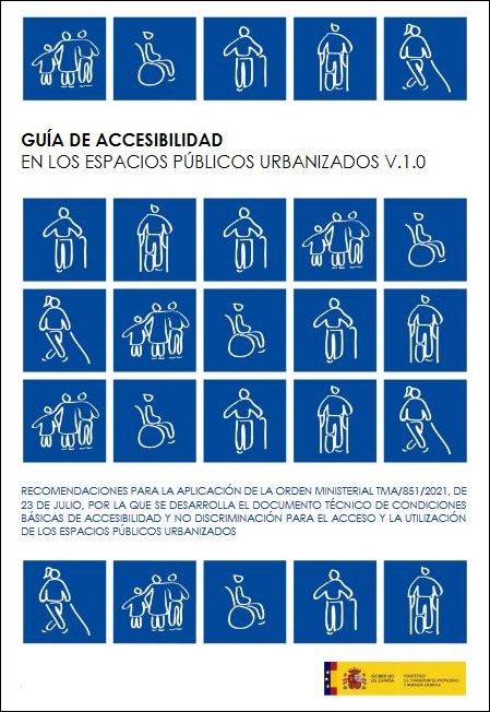 Portada de la gu&iacute;a, con pictogramas sobre accesibilidad