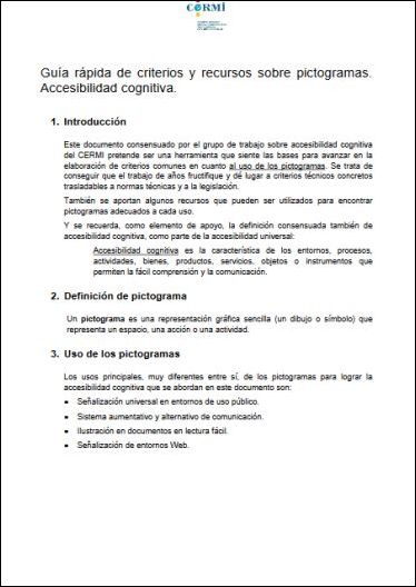 Portada sobre la gu&iacute;a de pictogramas, con la introducci&oacute;n, definici&oacute;n y usos.