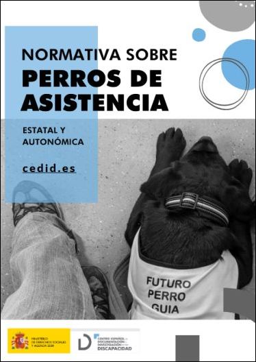 Portada de la normativa sobre perros de asistencia, con un perro guía tumbado