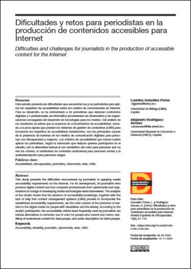 Portada del estudio sobre periodismo accesible