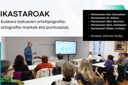 "Euskara batuaren ortotipografia ikastaroa Alfontso Mujikaren eskutik"