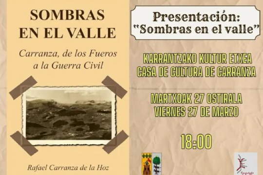 Liburu-aurkezpena: "Sombras en el valle" (Rafael Carranza de la Hoz)