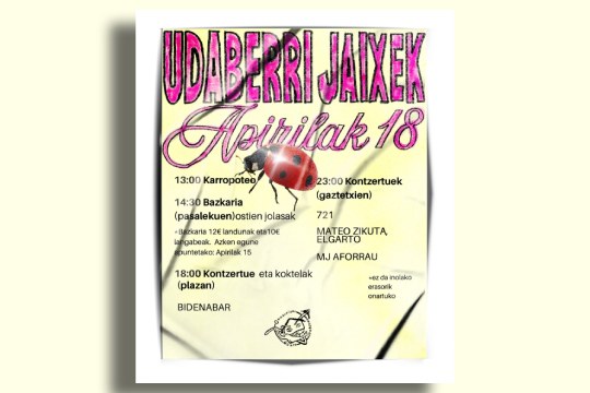Otxandioko Udaberri Jaixek 2026: Bidenabar + Mateo Zikuta & El GArto + 721 + MJ aforrau
