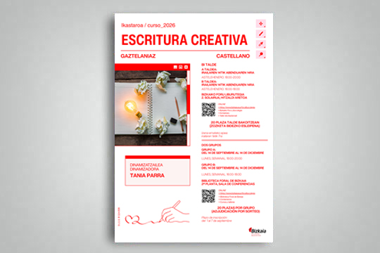 "Escritura creativa" ikastaroa, Tania Parrarekin "Escritura creativa" ikastaroa, Tania Parrarekin