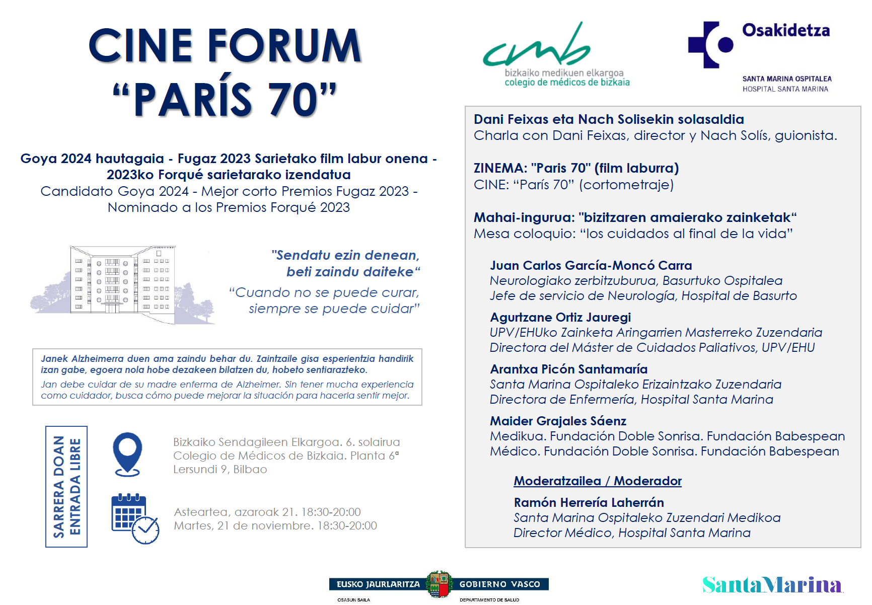 Egitarua_Cine Fórum "París 70"