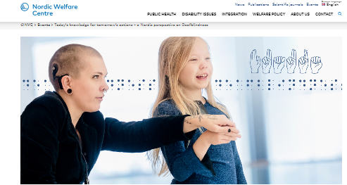 'Today's knowledge for tomorrow's actions - a Nordic perspective on Deafblindness' (Nordic Welfare Centre) dokumentoaren azalaren zati bat erreprodukzioa