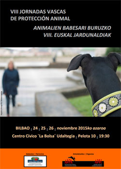 Cartel de las VIII Jornadas Vasca de Protección Animal