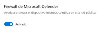 Imagen de otro de los pasos para activar o desactivar el Firewall en Windows 10. Activar o desactivar el Firewall.