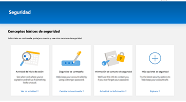 Imagen explicativa de c&oacute;mo activar el factor de doble autenticaci&oacute;n (2FA) en Outlook, seleccionar la opci&oacute;n &ldquo;Configurar la verificaci&oacute;n en dos pasos&rdquo;.