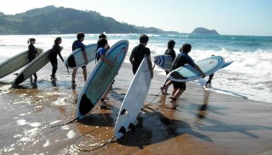 Surfing in Zarautz