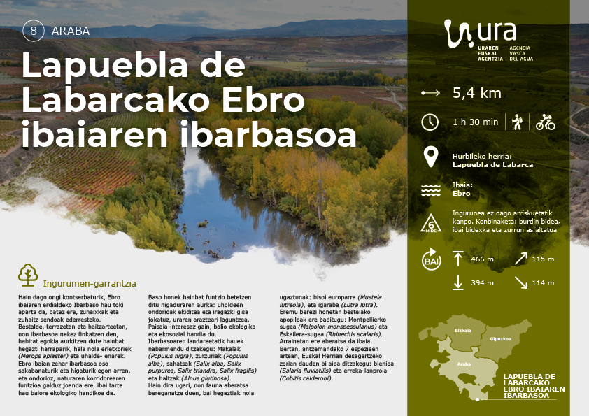 Jaitsi Lapuebla de Labarcan Ebro ibaiaren ibarbasoa ezagutzeko ibilbidea