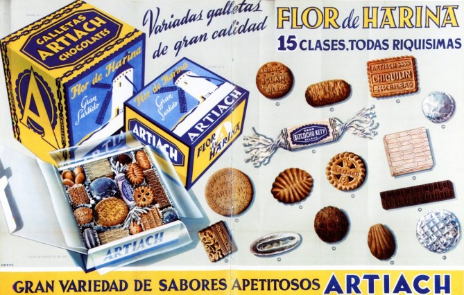El chocolate era una parte fundamental de muchas de las especialidades incluidas en los surtidos de Galletas Artiach.