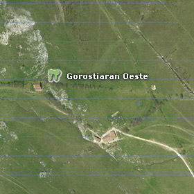 Vista satélite del dolmen de Gorostiaran Oeste