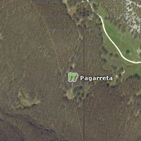 Vista satélite del dolmen de Pagarreta