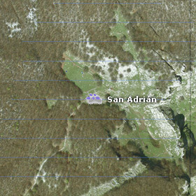San Adriango tumuluaren satelite bidezko ikuspegia