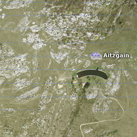 Vista satélite del túmulo de Aitzgain