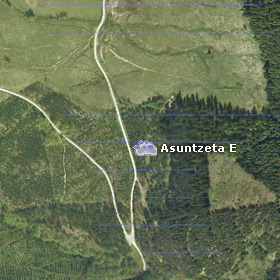 Vista satélite del túmulo de Asuntzeta E