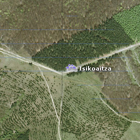 Isikoaitzako tumuluaren satelite bidezko ikuspegia