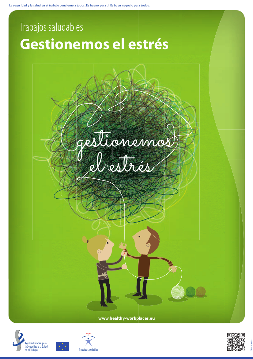 Cartel de la campaña "Gestionemos el estrés"