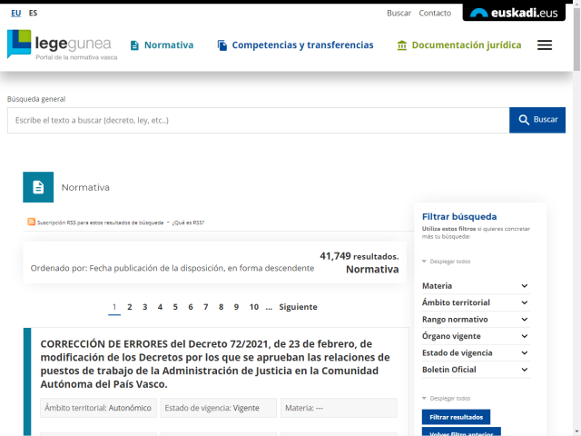 Resultados de búsqueda avanzada