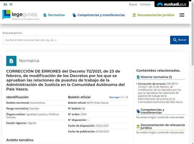 Ficha detalle de resultado