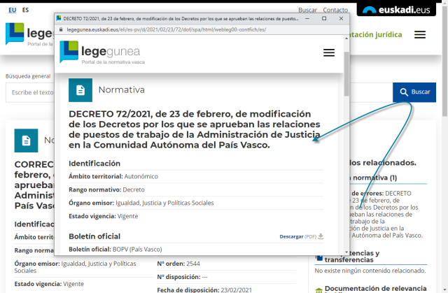 Ficha detalle de contenido vinculado