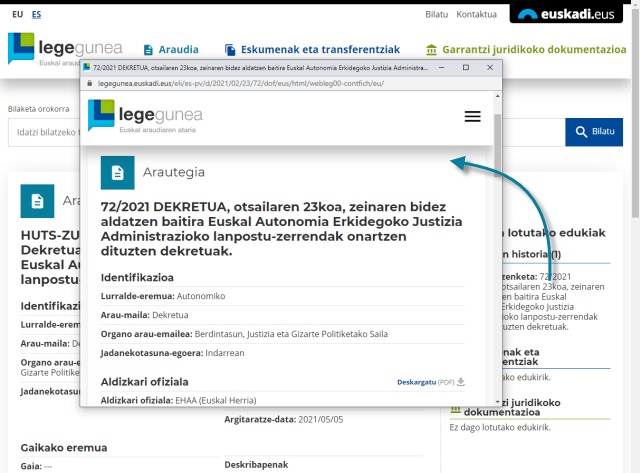 Lotutako edukiaren fitxa