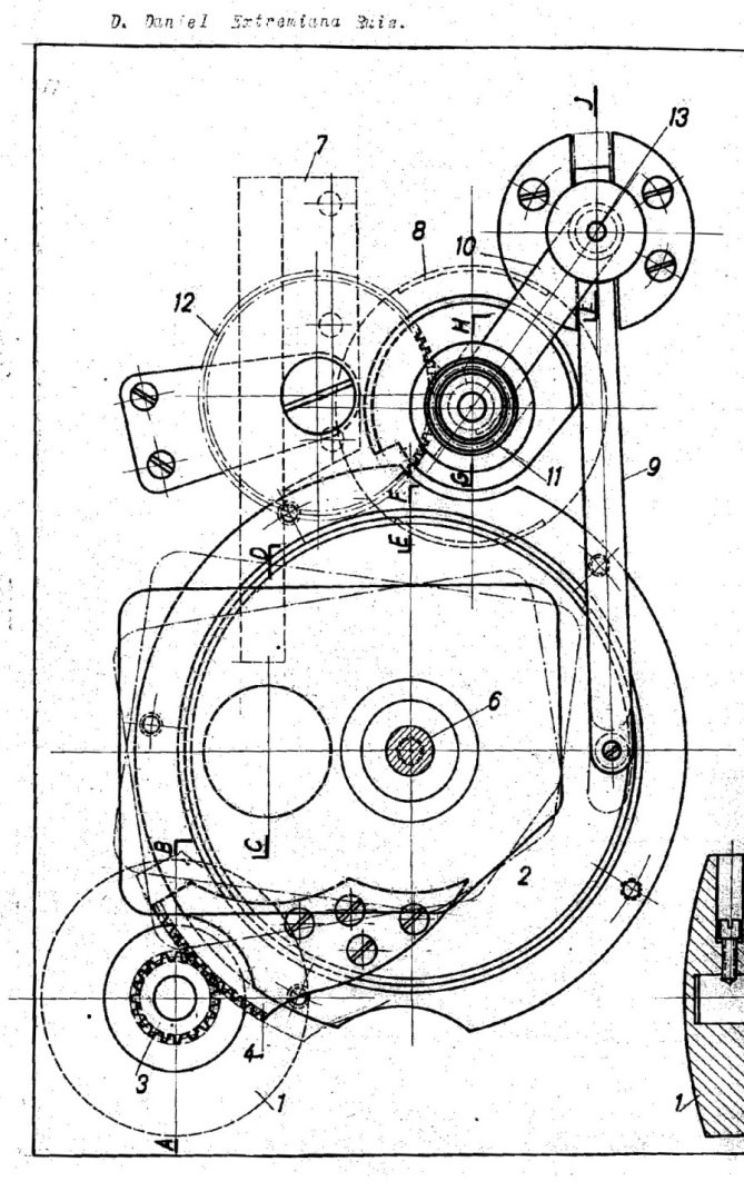 Da-Ex proiektore zinematografikoen diseinua (1944). / Oficina Española de Patentes y Marcas