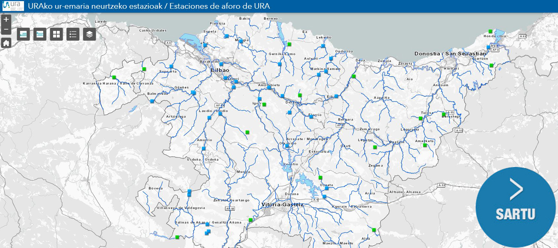 Sartu Ur-emariak neurtzeko estazioen bisorera