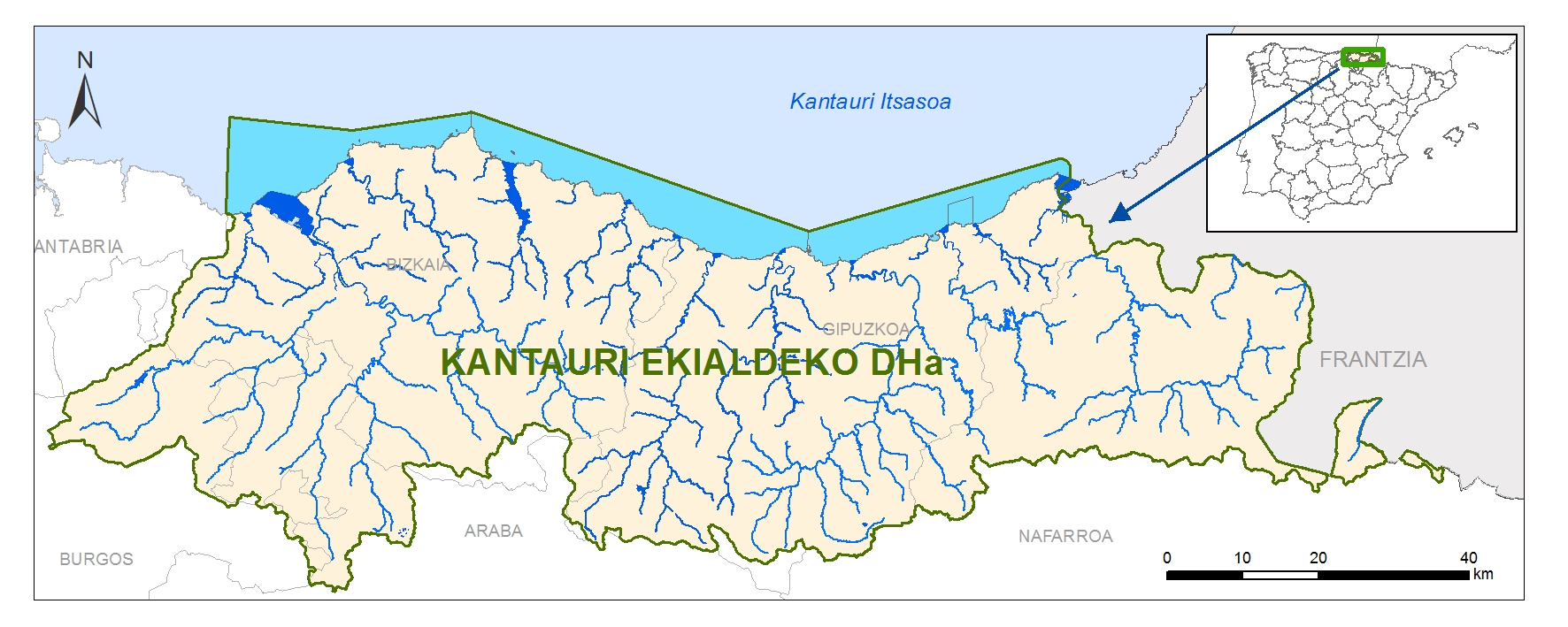 Kantauriko Demarkazio Hidrografikoaren mugen irudia