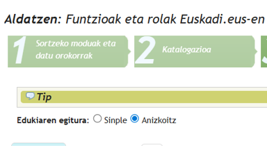Egitura konplexua aukeratzen