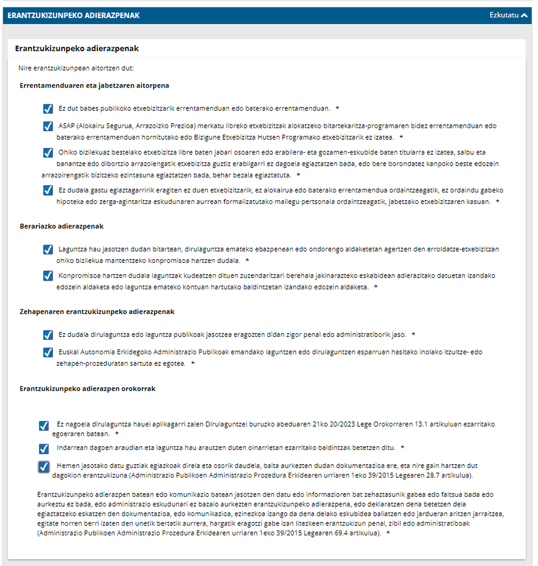 Declaraciones responsables