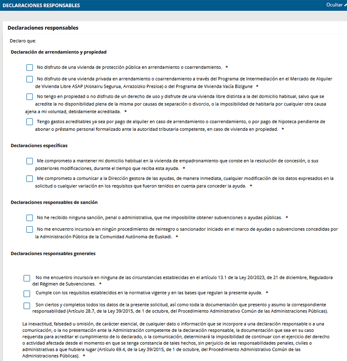 Declaraciones responsables