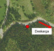 Ortofoto Servicio Catastro Diputaci�n Foral de Gipuzkoa con indicaci�n del lugar de la fosa.