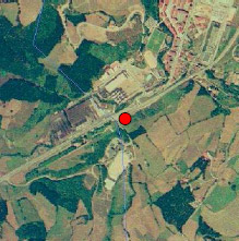 Ortofoto Servicio Catastro Diputaci�n Foral de Gipuzkoa con indicaci�n del lugar de la fosa.