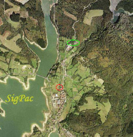 Ortofoto de Legutiano con indicaci�n de los cementerios