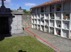 Zona del cementerio donde se realizaron las inhumaciones.
